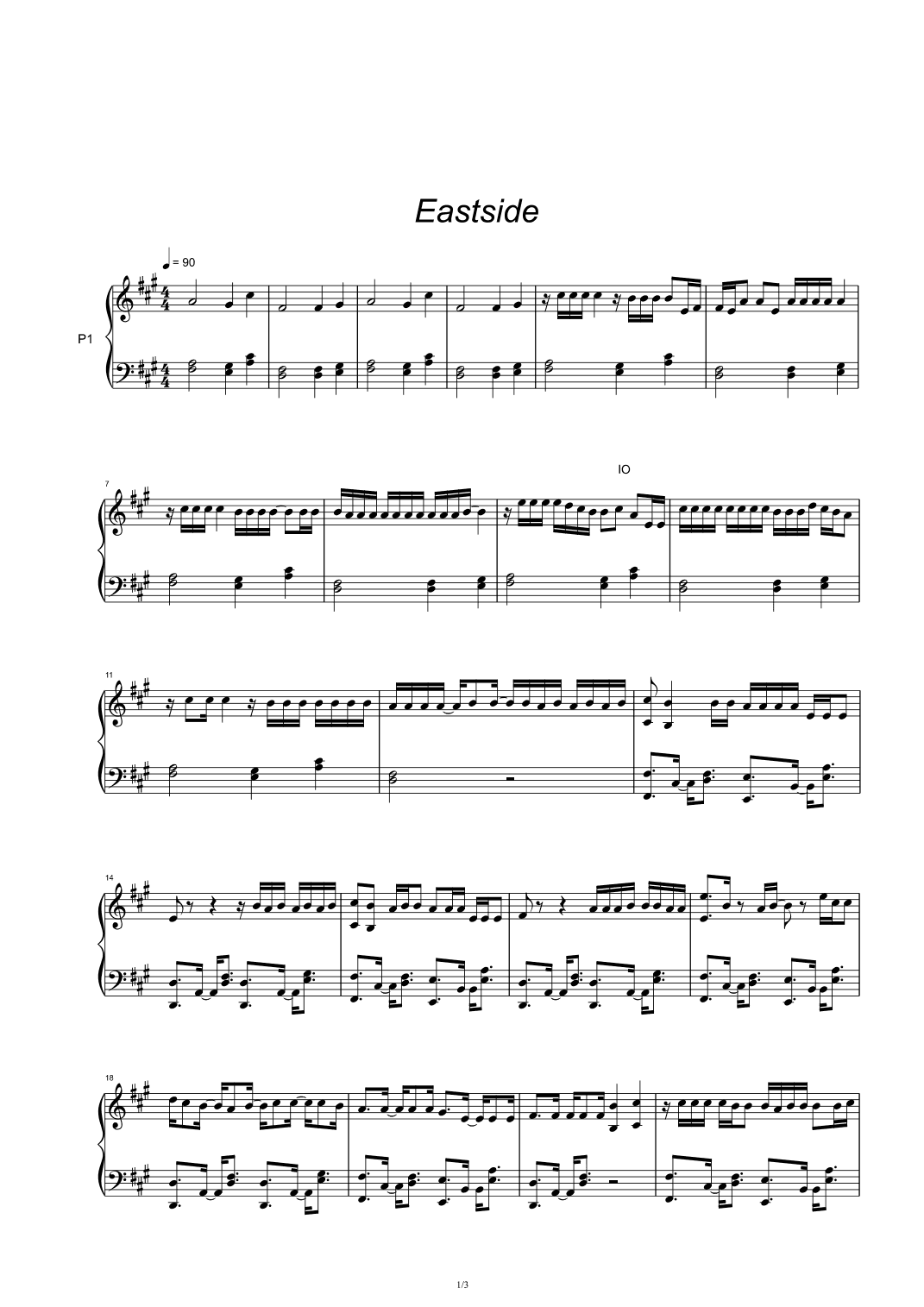 Eastside (arr. benny blanco, Halsey & Khalid)