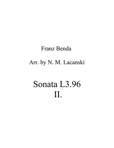 Sonata L3.96 Movement 2 (arr. Nick Lacanski)