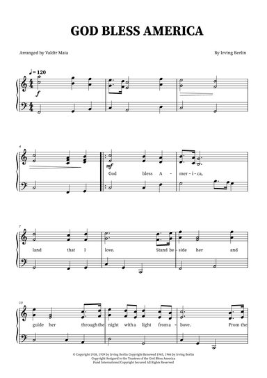 God Bless America ® (arr. Valdir Maia)