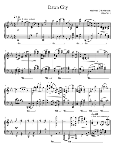 Dawn City for solo piano