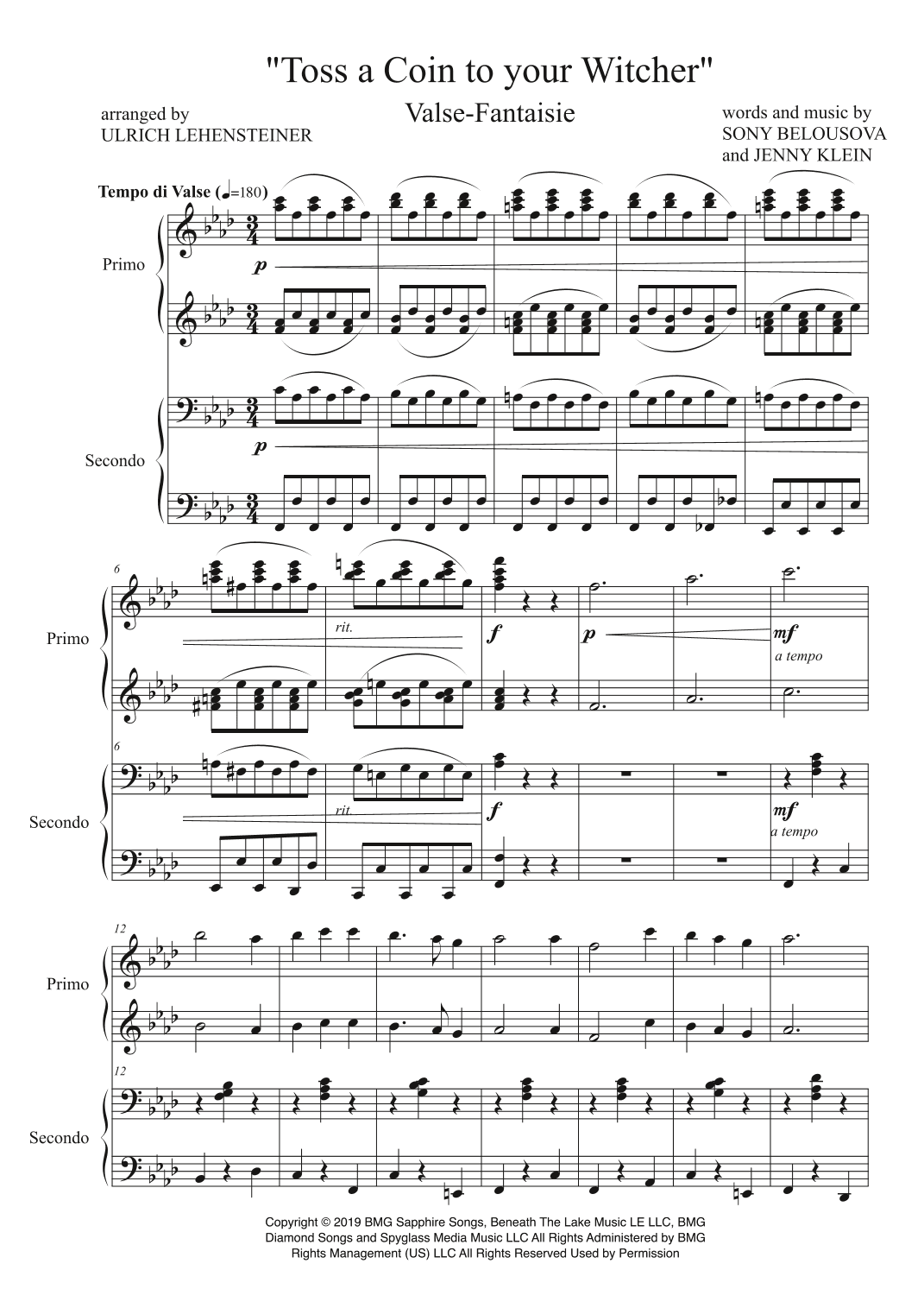 Toss A Coin To Your Witcher (arr. Ulrich Lehensteiner)