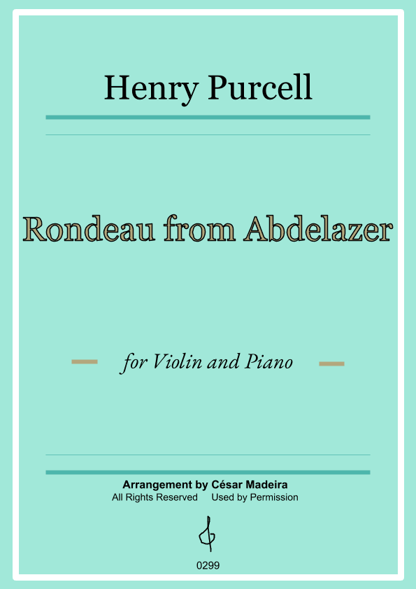 Rondeau from Abdelazer - Violin and Piano (Full Score and Parts) (arr. César Madeira)