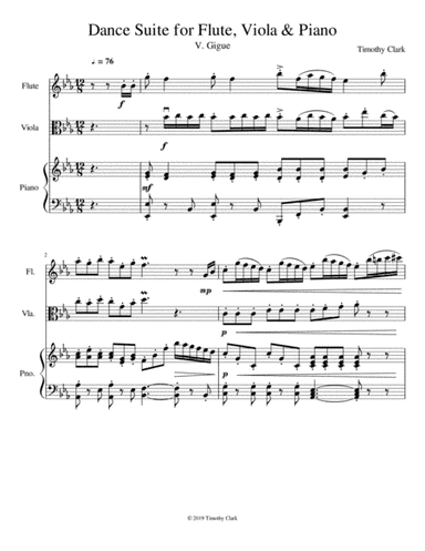 Dance Suite for Flute, Viola & Piano: V. Gigue