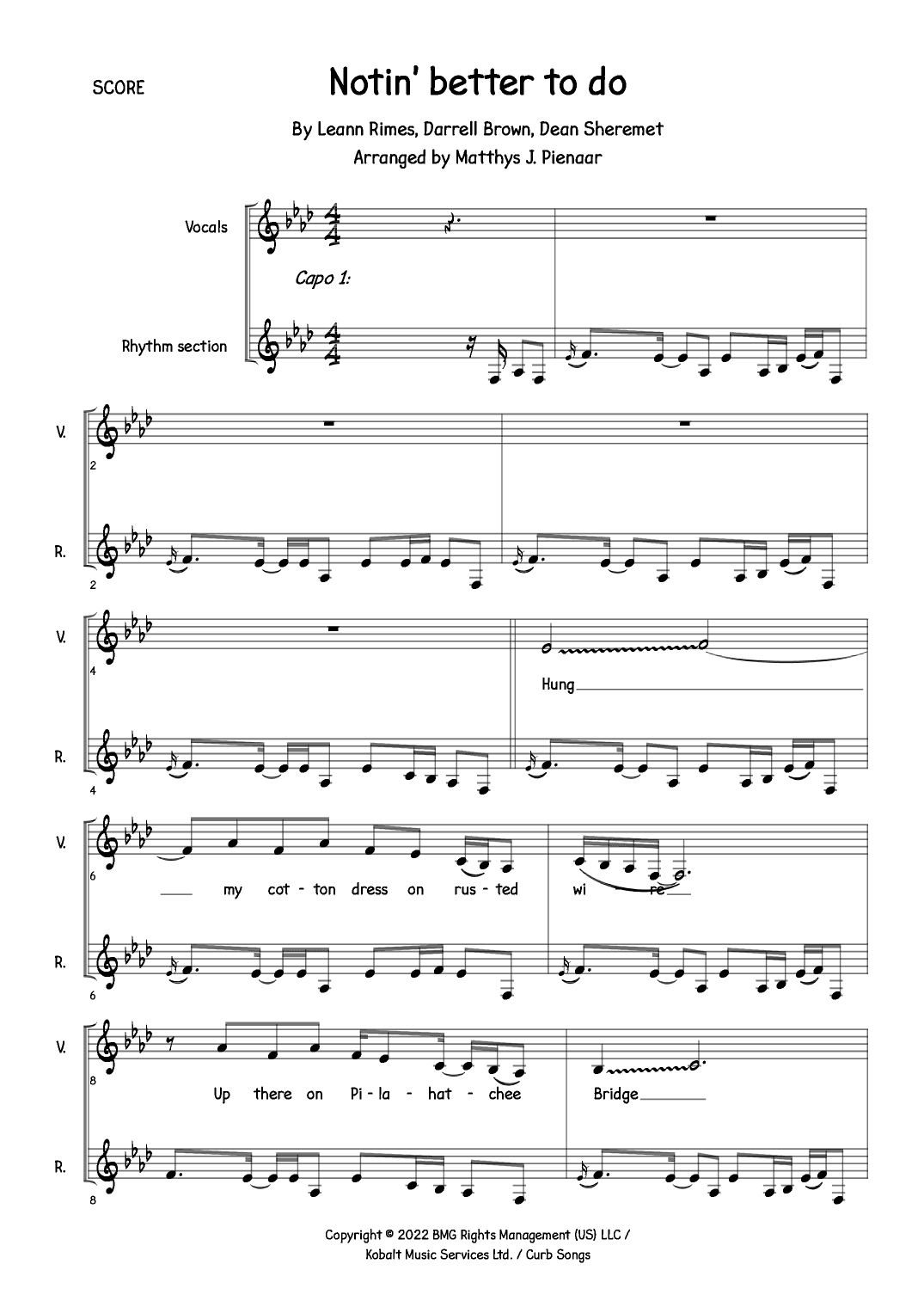 Nothin' Better To Do (arr. Matthys J. Pienaar)