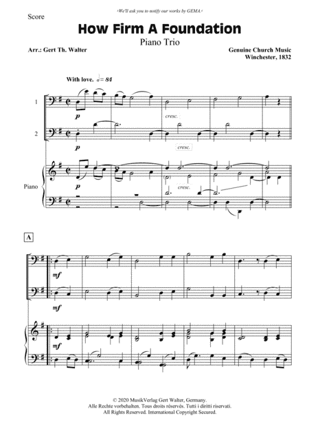How Firm A Foundation (arr. Gert Th. Walter)
