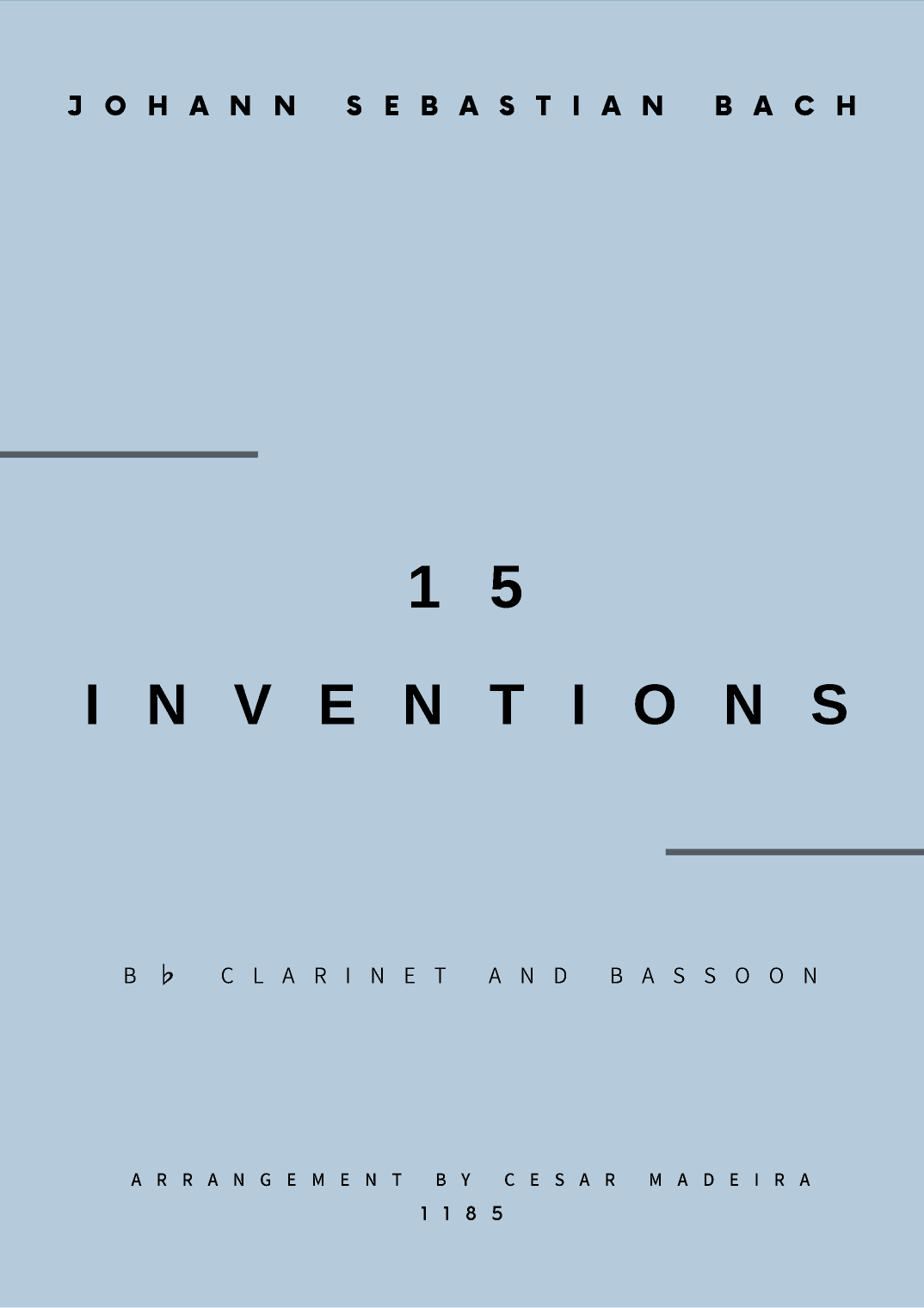 15 Inventions - Bb Clarinet and Bassoon (Full Score) (arr. César Madeira)