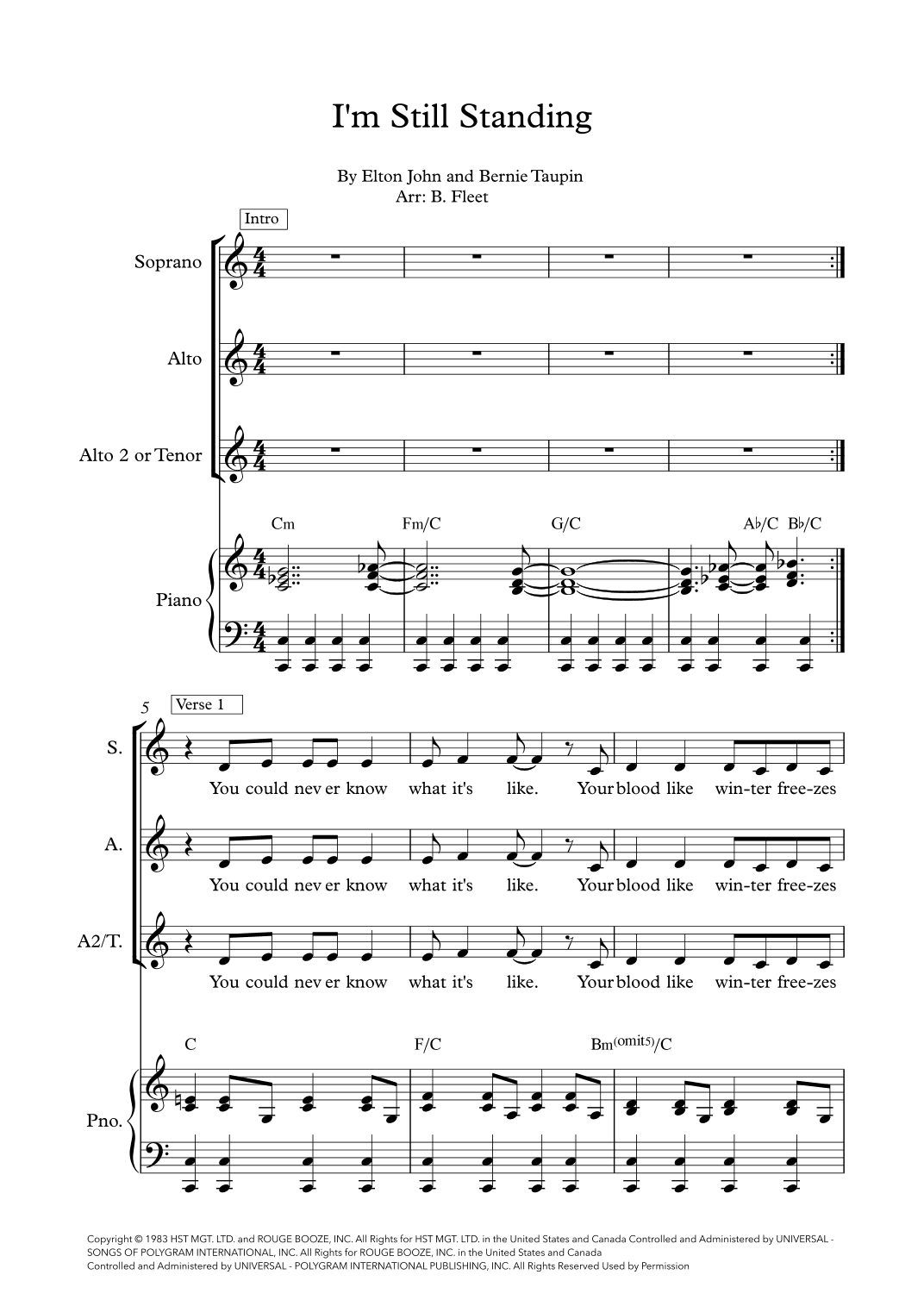 I'm Still Standing (arr. B. Fleet)