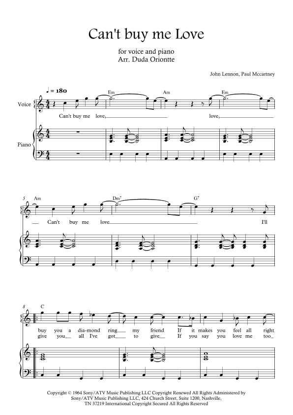Can't Buy Me Love (arr. Duda Oriontte)