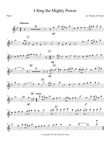 I Sing the Mighty Power of God (Flute Quartet) (arr. Wesley D. Peters)