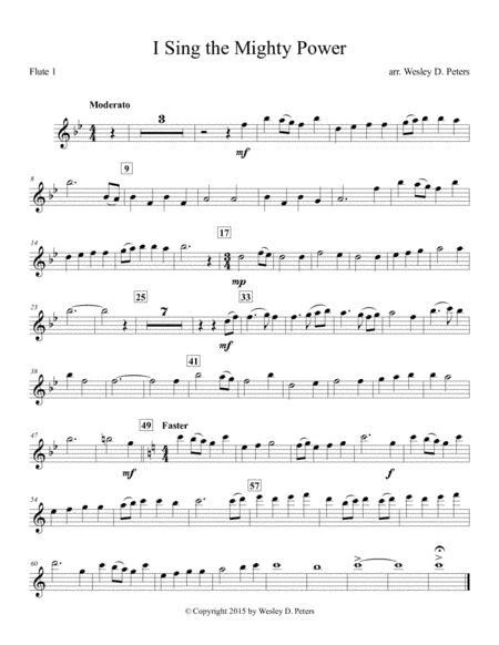 I Sing the Mighty Power of God (Flute Quartet) (arr. Wesley D. Peters)