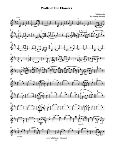 Waltz of the Flowers, Nutcracker Suite, Violin Solo (arr. Sandy Herrault)