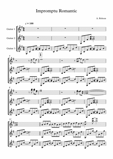 Impromptu Romantic (for 3 guitars) (arr. Oleksii Rohoza)