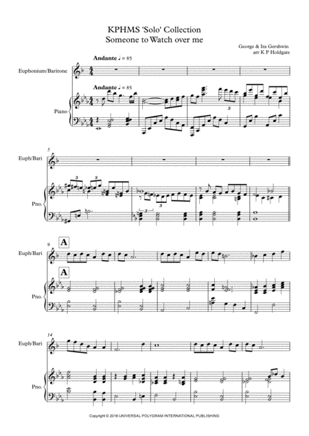 Someone To Watch Over Me (arr. Kevin P Holdgate)