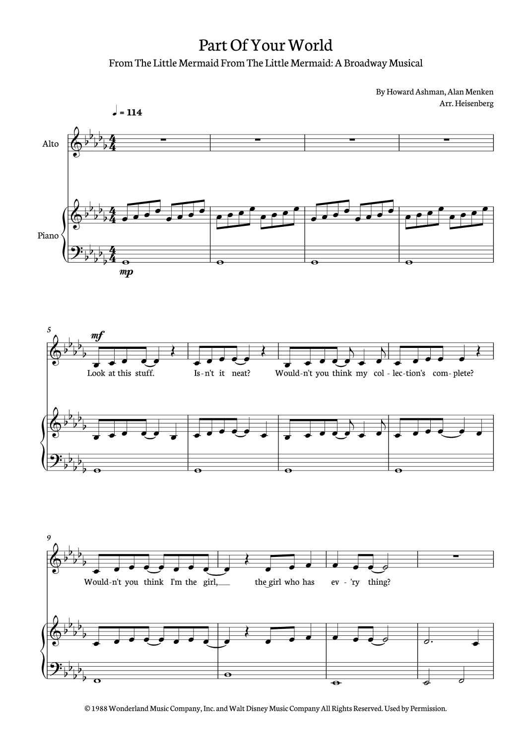 Part Of Your World (arr. Heisenberg)