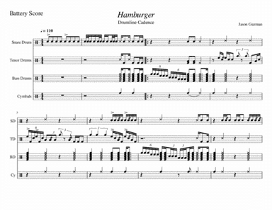 Hamburger - Drumline Cadence - Difficulty: Medium Advanced