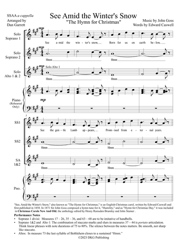 See Amid the Winter's Snow (a cappella) (arr. Dan Garrett)