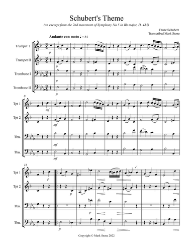 Schubert's Theme (arr. Mark Stone)