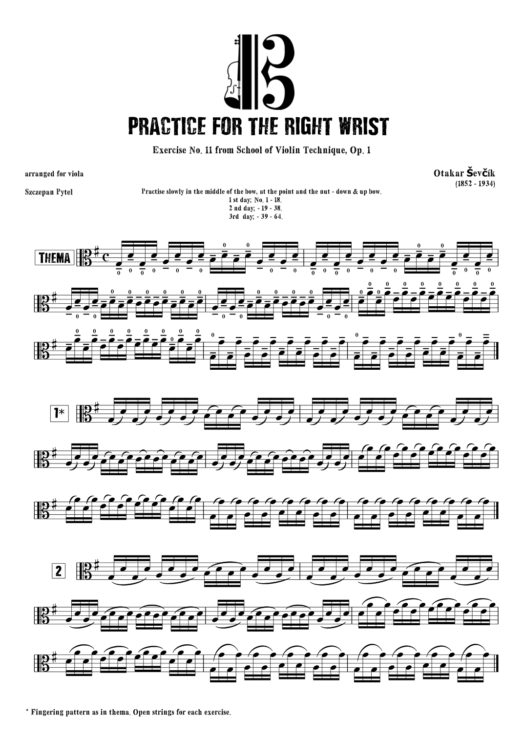 O. Sevcik Exercise No. 11 from School of Violin Technique, Op. 1 arr. by Szczepan Pytel .pdf (arr. Szczepan Pytel)
