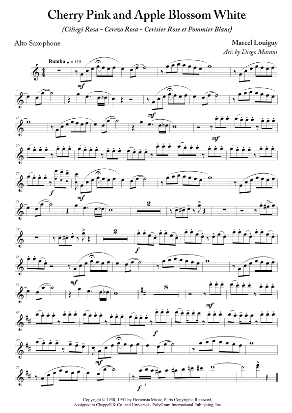 Cherry Pink And Apple Blossom White (arr. Diego Marani)