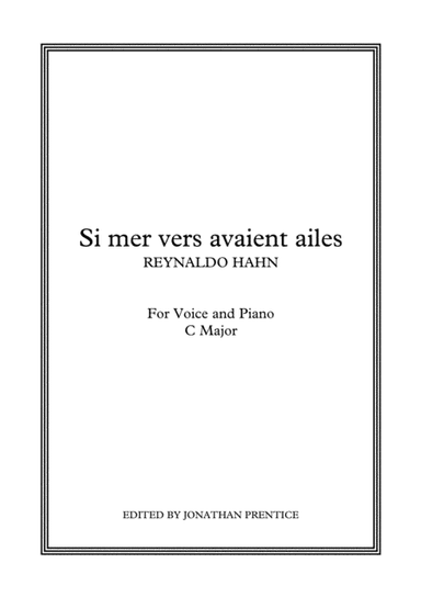 Si mes vers avaient ailes (C Major) (arr. Jonathan Prentice)