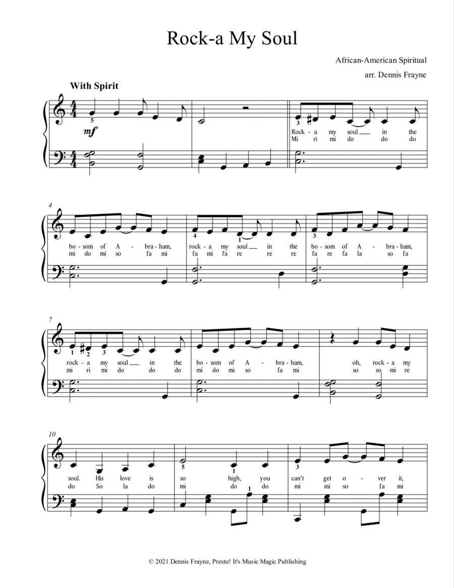 Rock-a My Soul (in the Bosom of Abraham) (arr. Dennis Frayne)