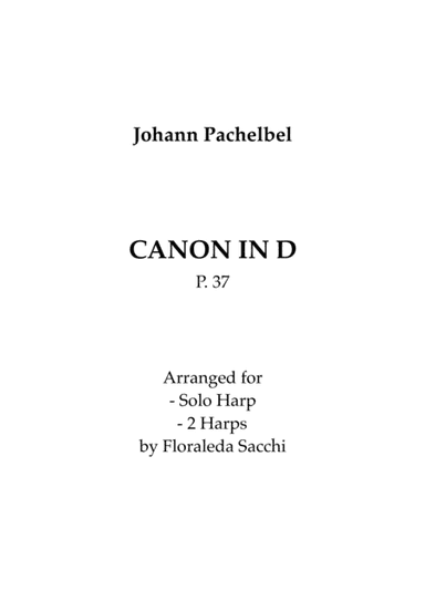 Canon in D for Solo Harp and 2 Harps (arr. Floraleda Sacchi)