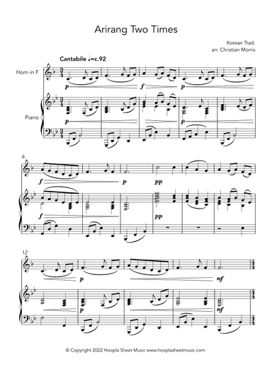 Arirang Two Times (아리랑) (arr. Christian Morris)