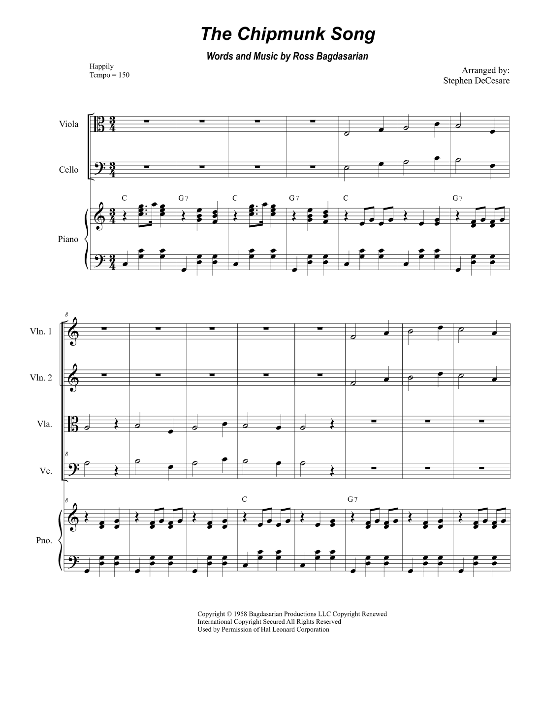 The Chipmunk Song (arr. Stephen DeCesare)