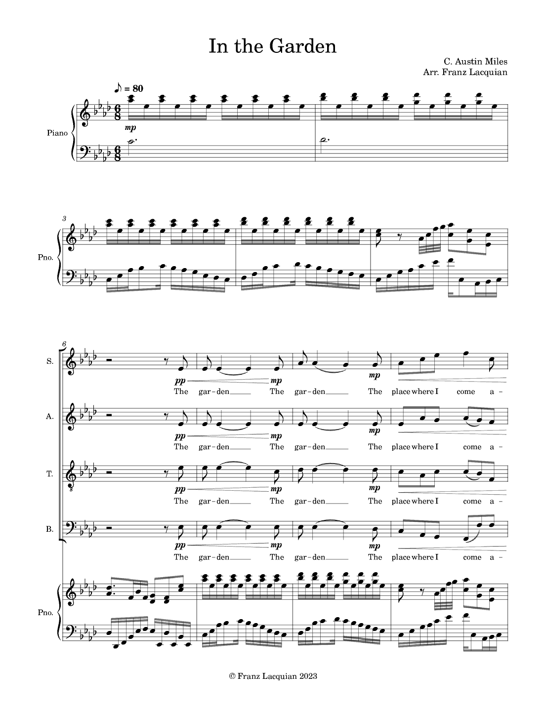 In The Garden (arr. Franz Lacquian)