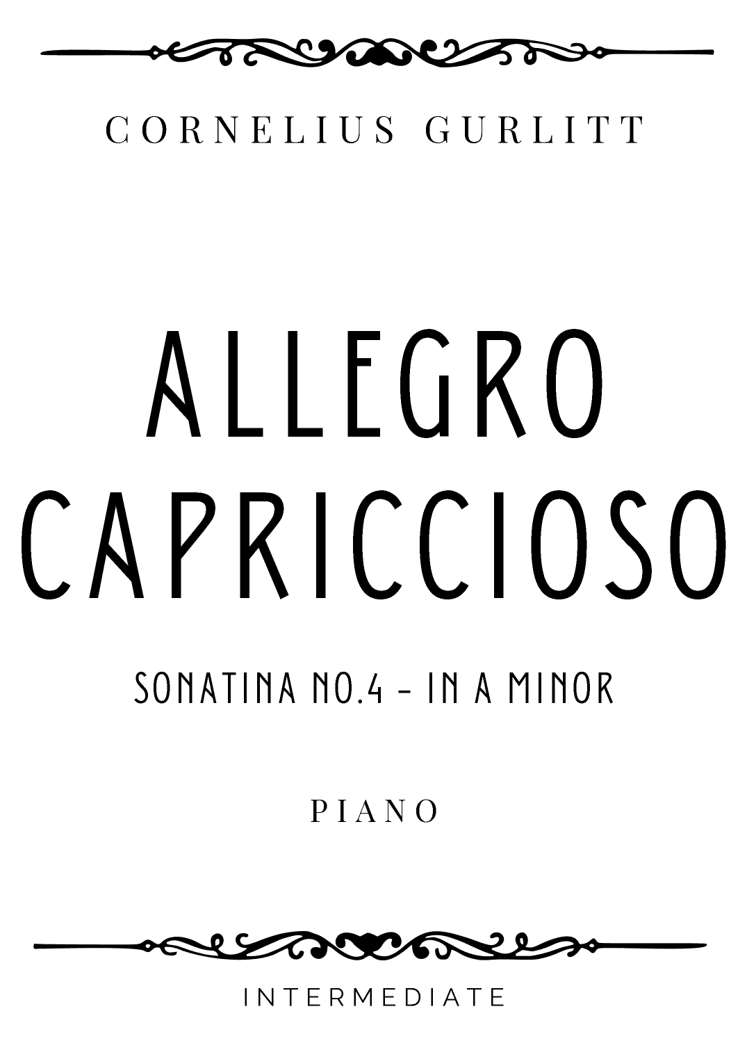 Gurlitt - Allegro Capriccioso from Sonatina No. 4 in A minor - Intermediate (arr. Piacere Music Sheets)