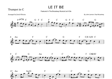 Let It Be (arr. Josiel Oliveira)