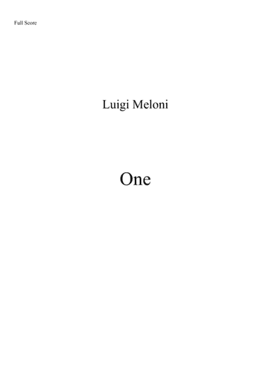 One - Full score