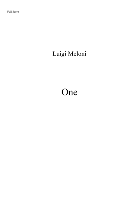 One - Full score