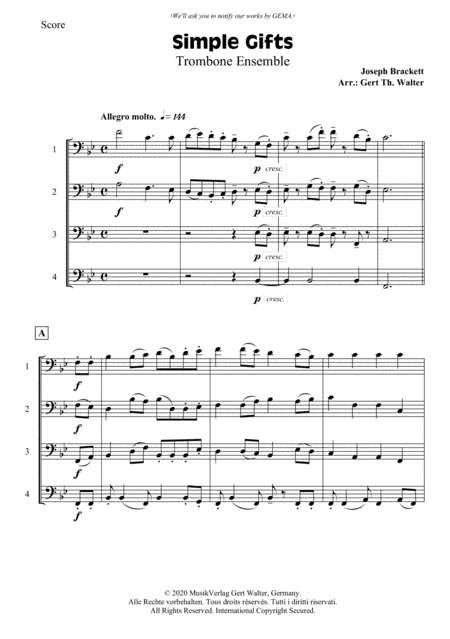 Simple Gifts (arr. Gert Th. Walter)