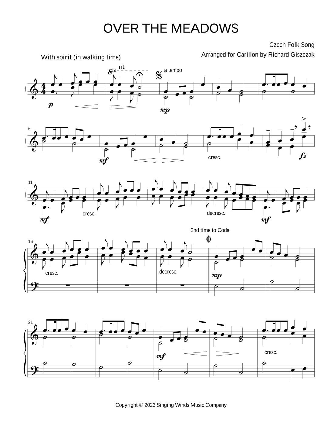 Over the Meadows (arr. Richard Giszczak)