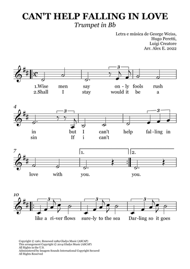 Can't Help Falling In Love (arr. Alex E.)