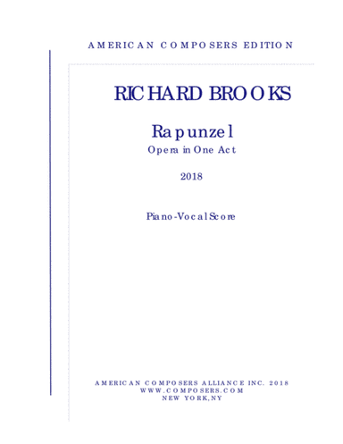 [Brooks] Rapunzel (Piano Reduction)