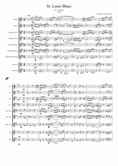 St. Louis Blues (Handy) for 9 part wind ensemble (arr. Carolyn Goates)