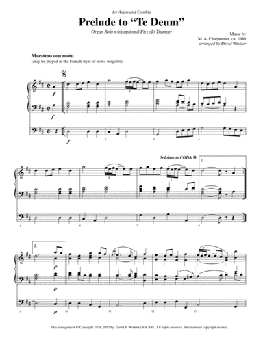 Prelude to "Te Deum" (arr. David Winkler)