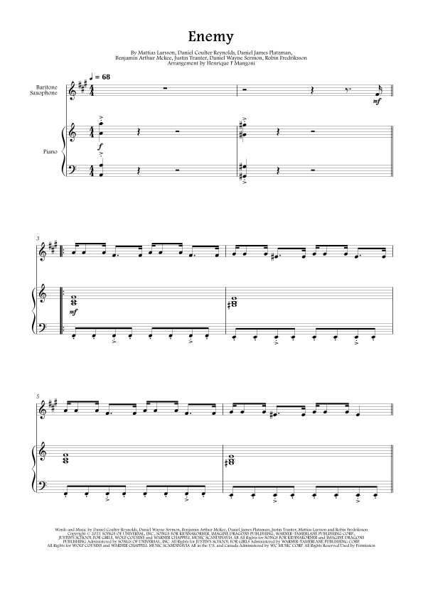 Enemy (arr. Henrique F Mangoni)