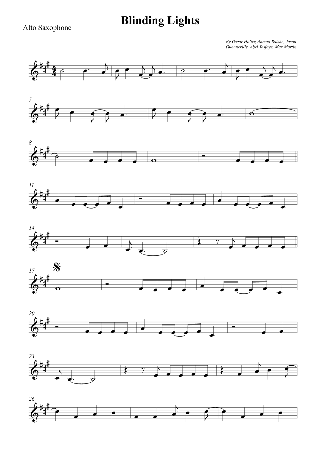 Blinding Lights (arr. Wesley S. SIlva)