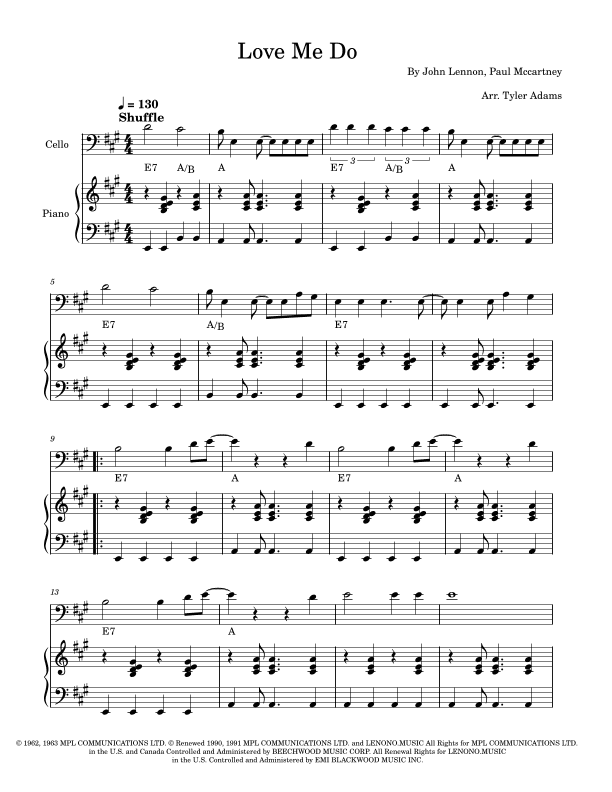 Love Me Do (arr. Tyler Adams)