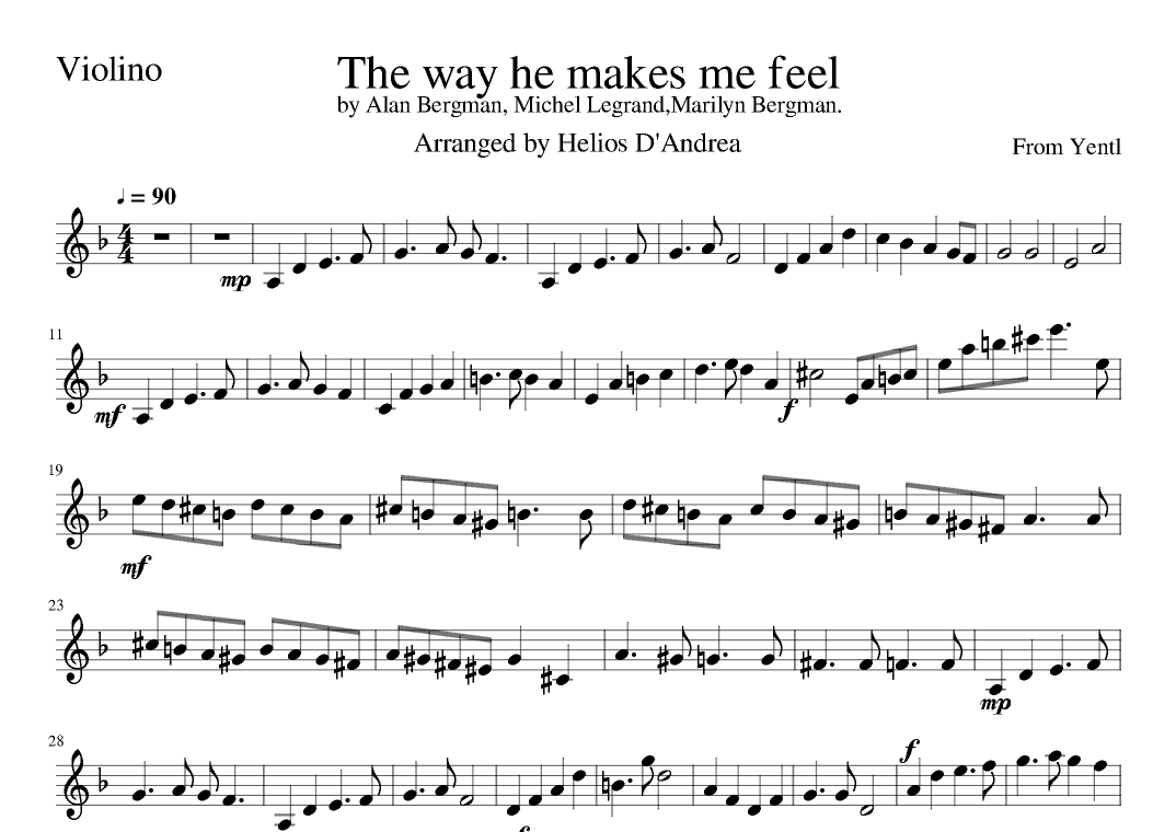 The Way He Makes Me Feel (arr. Helios D'Andrea)