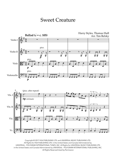 Sweet Creature (arr. Tim Relsky)
