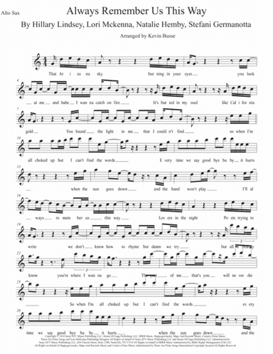 Always Remember Us This Way (arr. Kevin Busse)