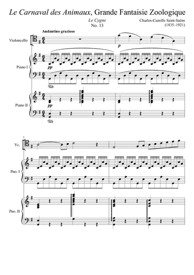 Le Carnaval des Animaux - Le Cygne (arr. Zachary Corbett)