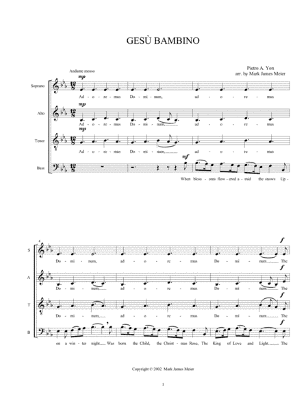 Gesu Bambino (arr. Mark James Meier (ASCAP))