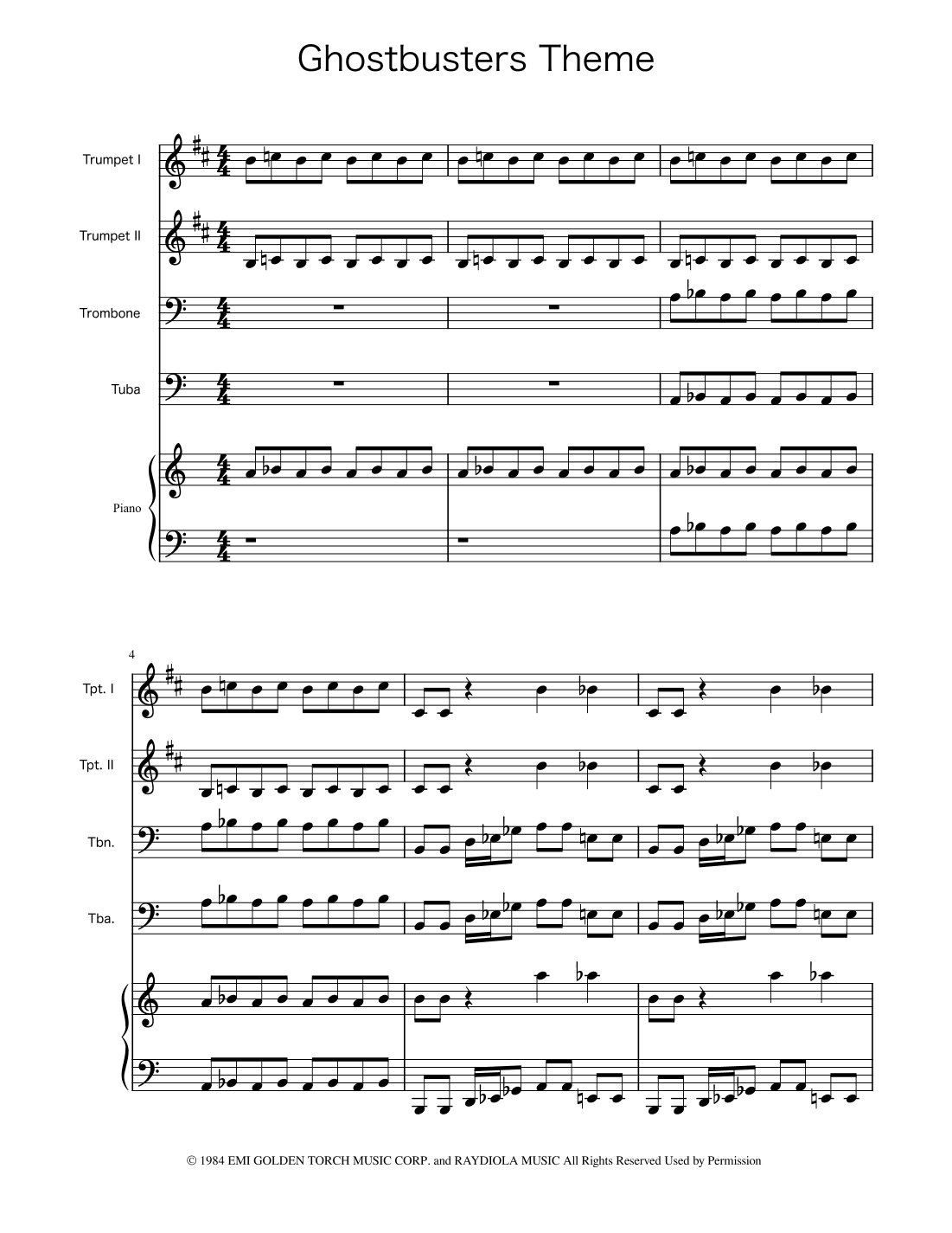 Ghostbusters (arr. Ygor Nunes)