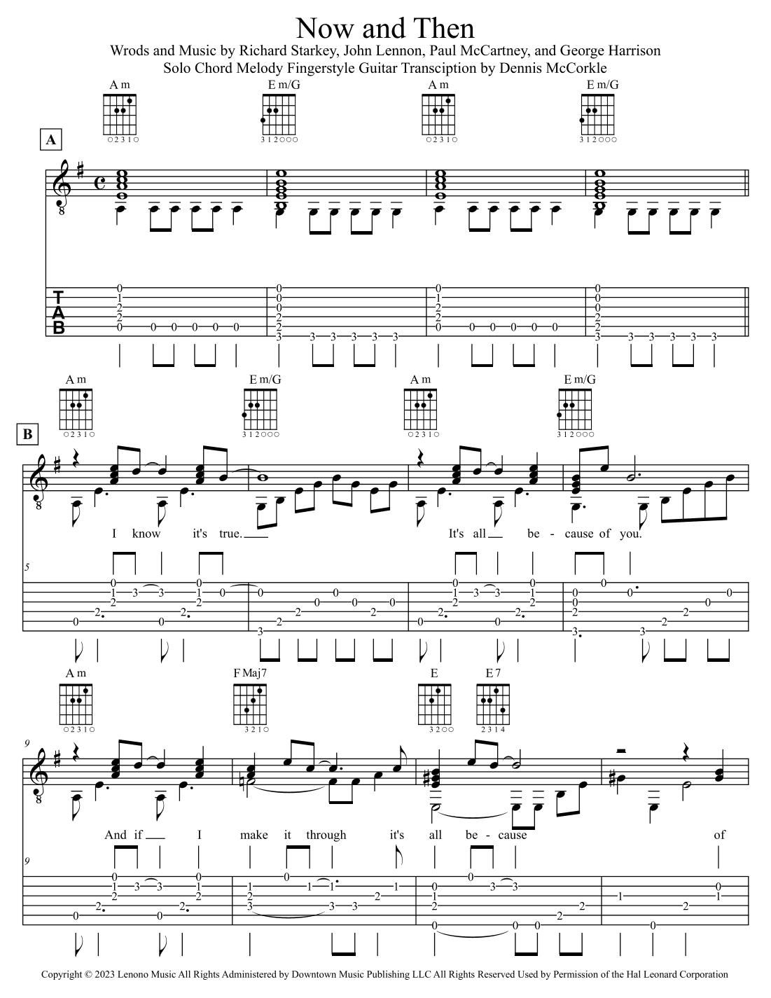 Now And Then (arr. Dennis McCokle)