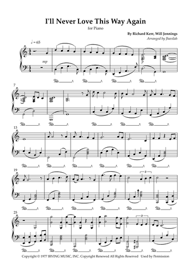 I'll Never Love This Way Again (arr. Jhavilah)